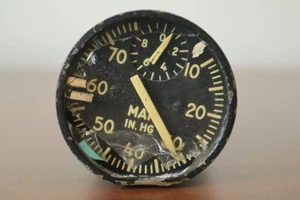 ☑️ Rare Kollsman Instrument Manifold Pressure Gauge in Hg Type No. 1740B-50 Part - Picture 1 of 10
