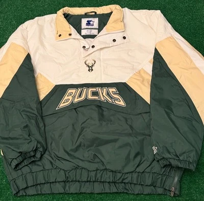 Винтажный 90-х стартер Milwaukee баксы логотип NBA пуховик куртка мужской размер XXL ретро - Изображение 1 из 4