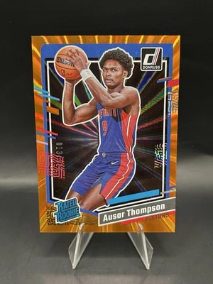 Ausar Thompson 2023-24 Panini Donruss RC Orange Laser Rated Rookie #/125 Pistons - Image 1 of 3