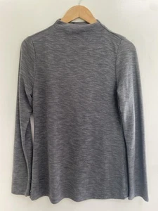 Gilli Women's Solid Gray Sheer Stretchy Soft Polyester Blend Long Sleeve Shirt L - Picture 1 of 5