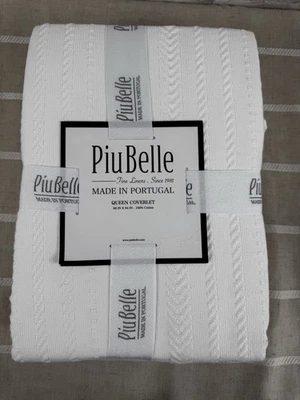 Piu Belle Luxury Portugal Blanco Matelasse Cobertor Texturizado Chevron Queen Foto 1 de 4