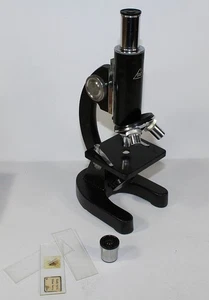 Vintage COC Microscope Carton Optical Co 8x 20x 40x w/original cardboard box - Picture 1 of 2