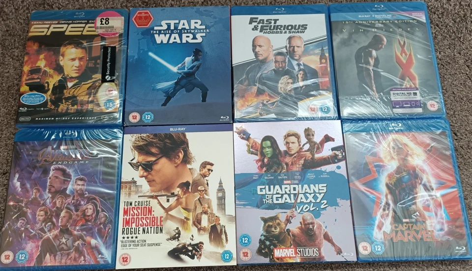 Blu Ray Bundle x 8 Brand New & Sealed Action Films Speed, Marvel, Fast & Furious - Image 1 of 1