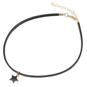 Punk Black Choker Fashion Women Triangle Pendant Clavicle Chain - Picture 1 of 17