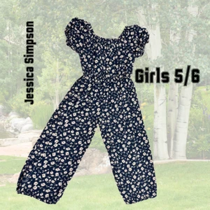 Jessica Simpson Floral One Piece Romper Little Girl Size 5/6 Jumpsuit - Picture 1 of 8