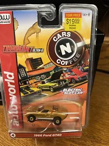Auto World CARS N COFFEE 1966 FORD GT40 GOLD/RED/WHITE HO Slot Car NIP FREE SHIP - Picture 1 of 9