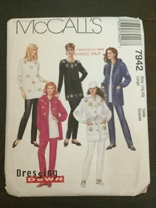 McCalls 7942 Vintage Misses ungefütterte Jacke Tunika Top Pull-On Hose Gr. L 16-18 ungeschnitten - Bild 1 von 6