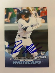 Parker Meadows Signed 2019 West Michigan White Caps Team Card IP Auto - Picture 1 of 1