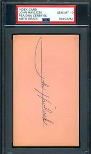 John Havlicek PSA DNA Gem Mint 10 Signed 3x5 Index Card Autograph - Picture 1 of 1