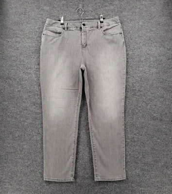 Chicos Jeans Womens 3 US 16 Gray The So Slimming Girlfriend Ankle Stretch Denim - Image 1 of 4