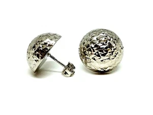 Authentische italienische Sterlingsilber 14 mm Push Back Ohrringe - Bild 1 von 4