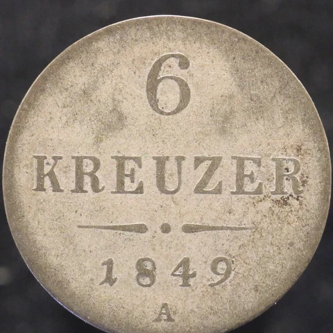 1849 A Austria (Empire) 6 Kreuzer  KM2200, .4375 Silver (Billon) (F322) Cover