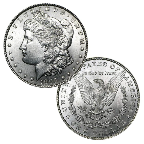 1903 P Morgan Silver Dollar $1 Brilliant Uncirculated BU 90% Silver Cover