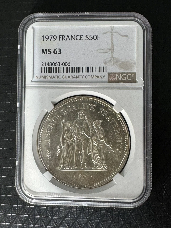 1979 France 50 Francs Silver MS63 NGC Brown Label - Image 1 of 2