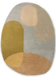 Woman Weaver Irregular Oval Abstract Modern Hand Tufted woolen area rug Rugs - Picture 1 of 5