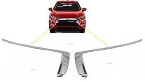 PAIR FRONT BUMPER UPPER CHROME TRIM MOULDING FOR MITSUBISHI ECLIPSE CROSS 2018- - Picture 1 of 6
