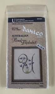 Danico Design Floral Alphabet Utricularia counted cross stitch kit 17x20 cm NEW - Picture 1 of 4
