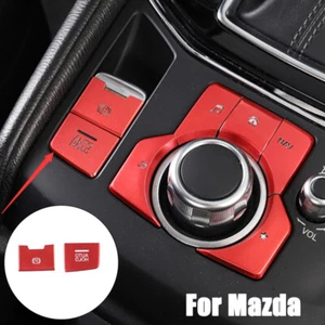 Red Aluminum Alloy Car Console Electronic Handbrake Trim Sticker For Mazda CX-5 - Picture 1 of 9