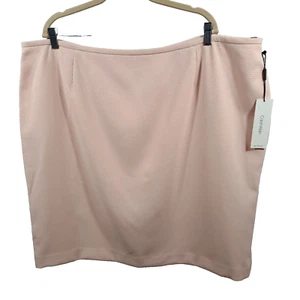 Calvin Klein Pencil Skirt Womens 24W Plus Textured Pale Pink Office Wedding - Picture 1 of 14