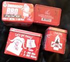 JOBLOT 4 'EMERGENCY BBQ PIG OUT  KITS' TINS new Novelty Gifts Archie mcphee fun