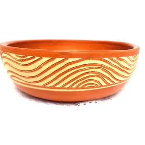 Handmade Natural Round   Clay Dish   Food Serving Cooking Bowl Earthenware - Picture 1 of 12
