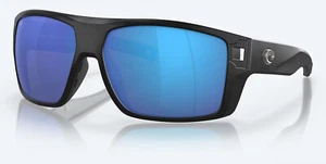 Costa Del Mar Diego mattschwarz/blau verspiegelt polarisiertes Glas 580G - NEU - Bild 1 von 4