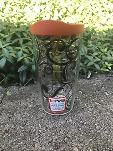 New Tervis Berry Swirl Black Scrolls w/ Red Lid 16 oz Insulated Tumbler Cup - Picture 1 of 7