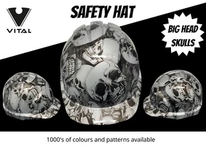 Sombrero duro de seguridad/casco de constructor personalizado con diseño de calaveras de cabeza grande - Imagen 1 de 6