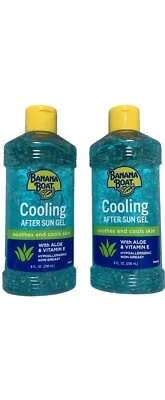 Lot of 2 Banana Boat After Sun Cooling Gel with Aloe & Vitamin E 8oz Bottles NEW - Image 1 of 4