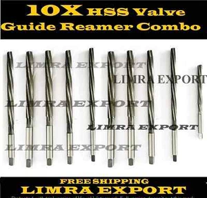 10X HSS Valve Guide Reamer Combo 3MM 4, 4.5, 5, 5.5, 6, 6.5, 7, 7.5, 8MM - Picture 1 of 3