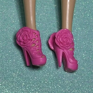 Barbie Shoes Pink High Heels Stilettos Roses Lattice Strap Peep Toe Fashionistas - Picture 1 of 6