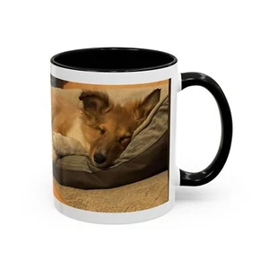 Coffee Mug With A Rough Collie Puppy Sleeping "Go Ahead I'm Right Behind You" - Picture 1 of 33