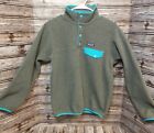 Patagonia Snap Synchilla Fleece Pullover Jacket Womens Size Xs Gray Teal Look