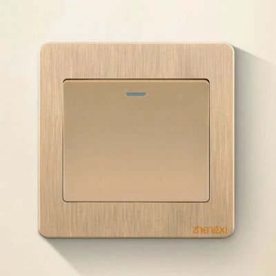 Gold Wall Switches 1Way Button On / Off Push Buttons Wall Light Switch Panel - Image 1 of 4