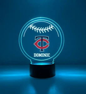 Lampada Minnesota Twins illuminazione notturna tifoso sportivo baseball LED personalizzata GRATIS! - Foto 1 di 9