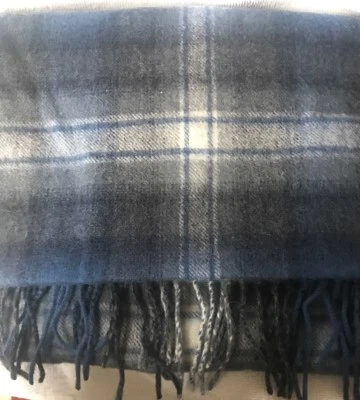 Bufanda con flecos Gap + Pendleton 100 % lana azul/gris NUEVO Foto 1 de 4