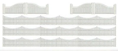 BUSCH 6009 Gartenzaun mit 4 Doppeltoren H0 ca. 1m / 100 cm, Neu - Bild 1 von 2