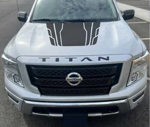 Fits 2016-2023 Nissan Titan Hood Vinyl Decal Rally Sticker Racing Vinyl Graphics - Picture 1 of 6