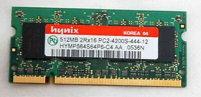 HYNIX Laptop 512mb DDR2 PC4200 RAM Single Stick V000080800 PC2-4200S-444-12 OEM - Image 1 of 2