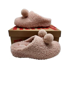 Zapatillas FitFlop Talla 5 US Shuv Pompón Zueco Piel de Oveja Felpa Para Mujer Talla 5 NUEVO - Imagen 1 de 11