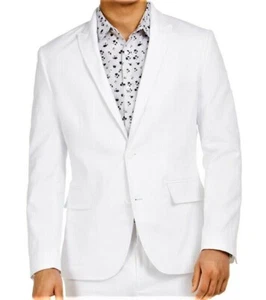 INC INTERNATIONAL CONCEPTS SZ L Men's LINEN BLAZER Classic White Slim Fit NWT - Picture 1 of 3