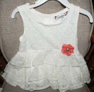 Speechless Girls White Lace Sleeveless Top Flower Accent Size 6 Fast Shipping - Picture 1 of 3
