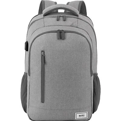 Solo New York Re:Define Laptop Backpack, Gray, 15.6" — 第 1/3 张图片