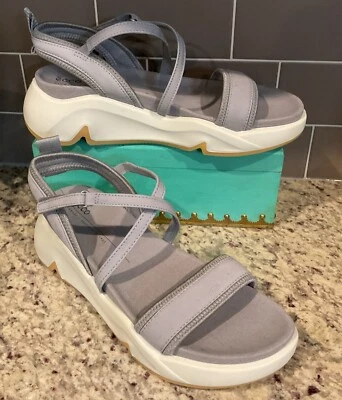 ECCO Women's Sz 9 - 9.5 M/EUR 40 Chunky Ankle Strap Sport Sandal |Grey White NEW - Image 1 of 4