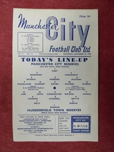 MANCHESTER C v HUDDERSFIELD | 1956/1957 | RESERVAS | 17 NOV 1956 | UK FREEPOST - Imagen 1 de 2