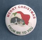 MERRY CHRISTMAS FROM ME TO YOU service or therapy dog vest button w/pin back