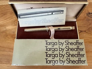 Pluma Estilográfica Sheaffer Targa 1009 Grano de Cebada Chapado en Oro XF En Caja EE. UU. - Imagen 1 de 14