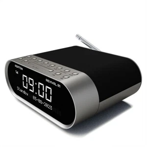DAB+ FM Radio Clock Alarm Speaker Bluetooth charger - AZATOM Revival Silver (R) - Picture 1 of 7
