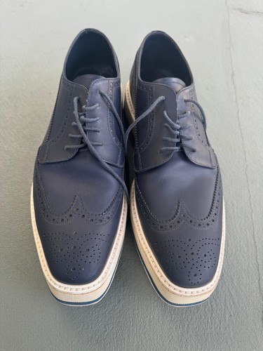 PRADA 6 NVY 2EG 015 scarpe eleganti taglia 7 AUTENTICHE 100%