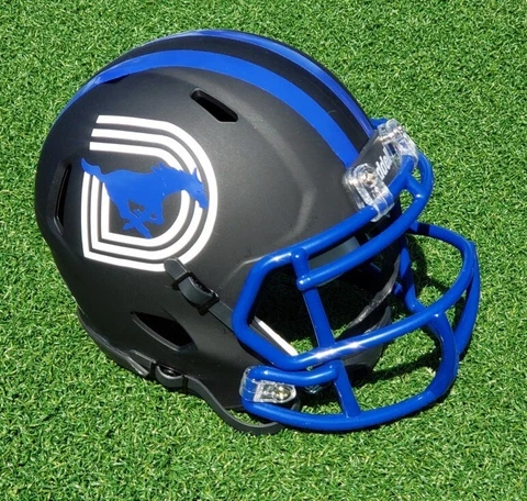 SMU MUSTANGS DALLAS "D" LOGO BLACK MATTE FOOTBALL MINI HELMET + OTHER VERSIONS Cover
